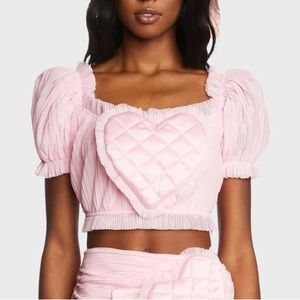 SugarThrillz I’m All Yours Quilted Heart Crop Top